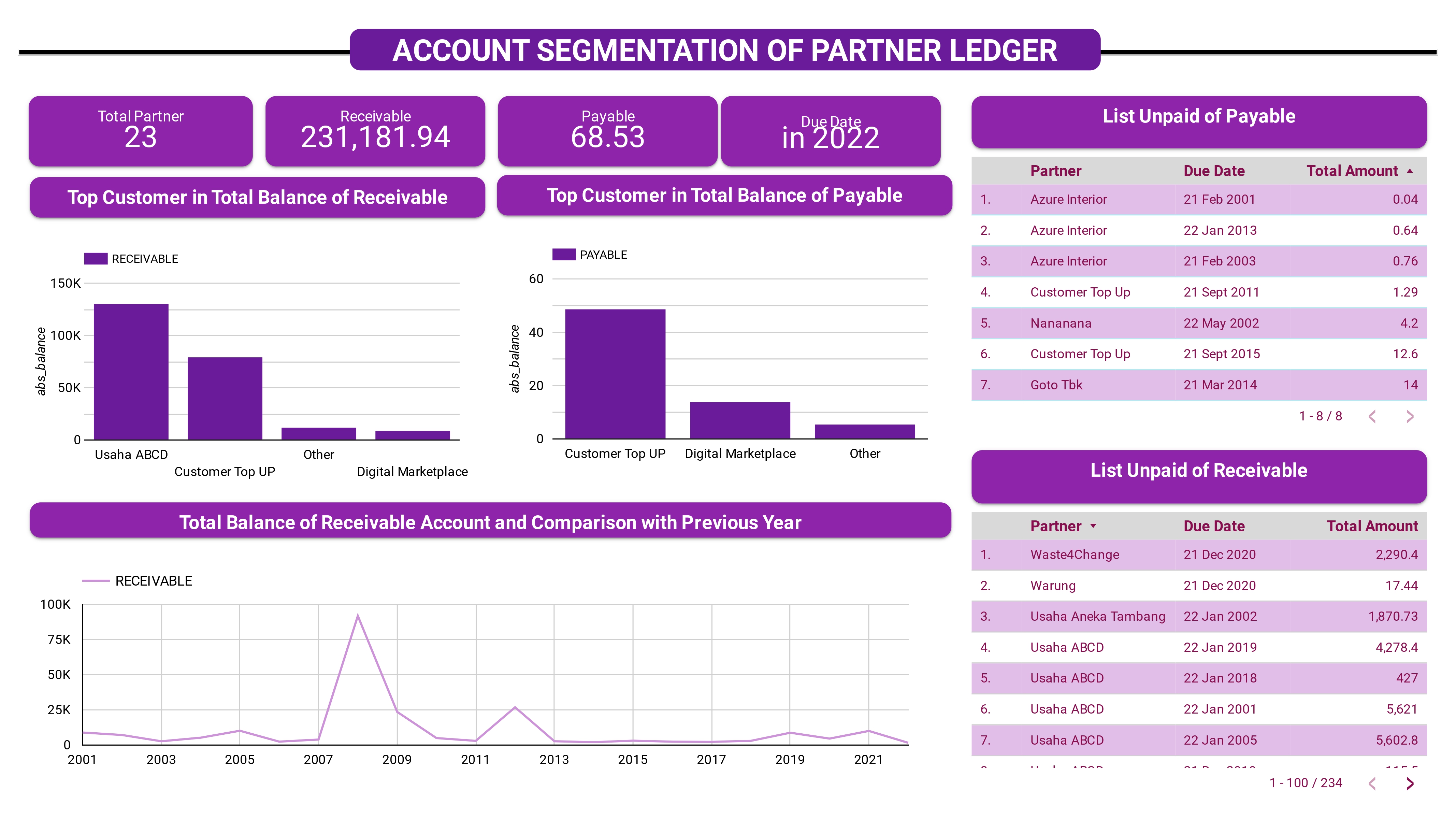 Account Segmentation of Partner Ledger